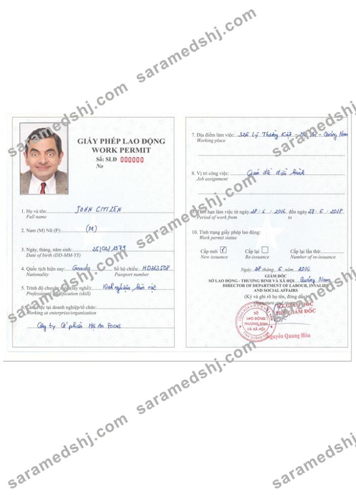 VIETNAM work permit